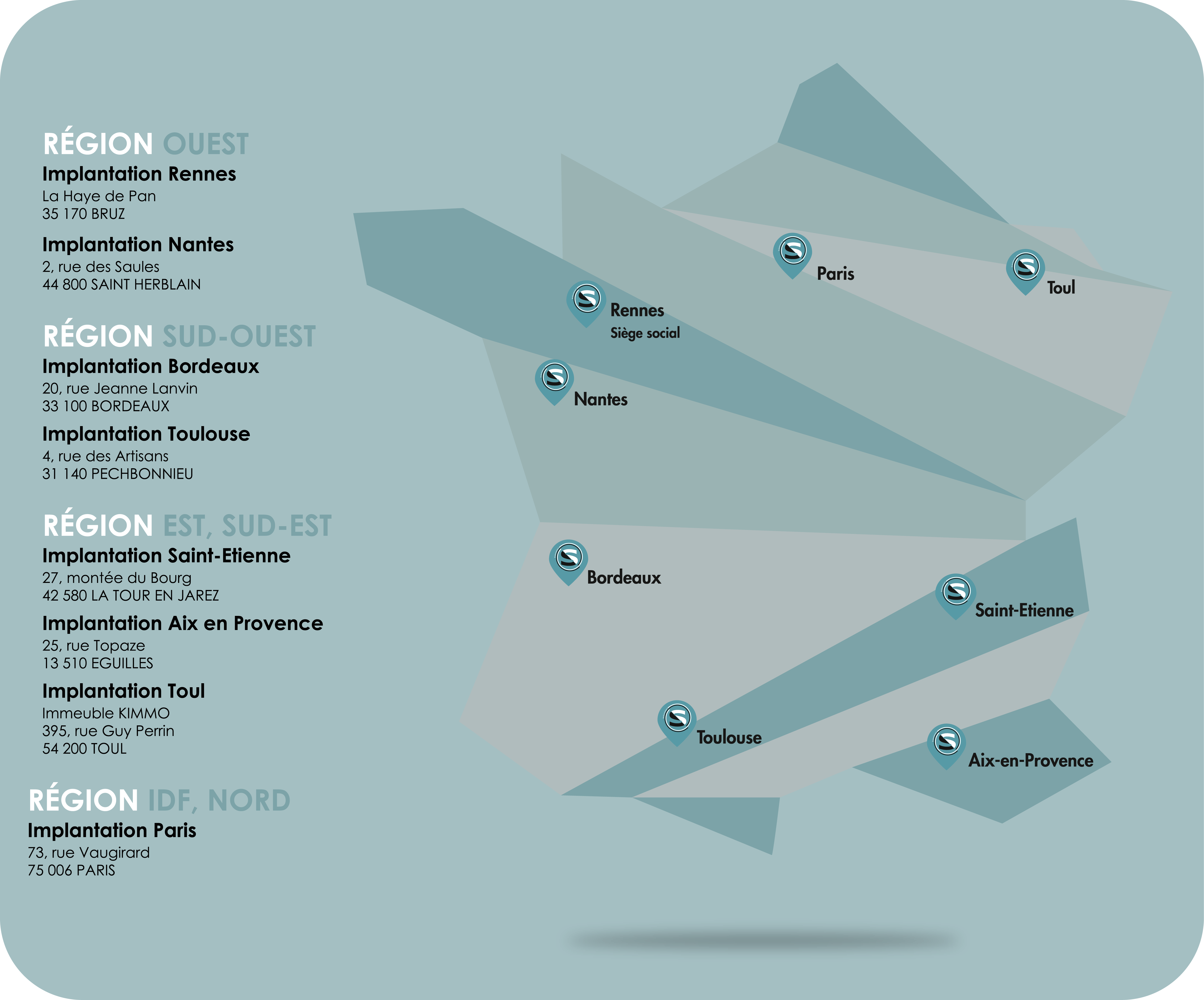 Découvrez nos implantations